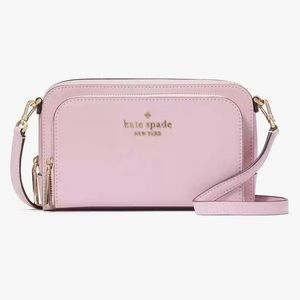 Kate Spade NY Staci Dual Zip Around Safiano Leather Crossbody Bag Purse Handbag